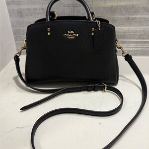 Coach Black Satchel with Gold Accents